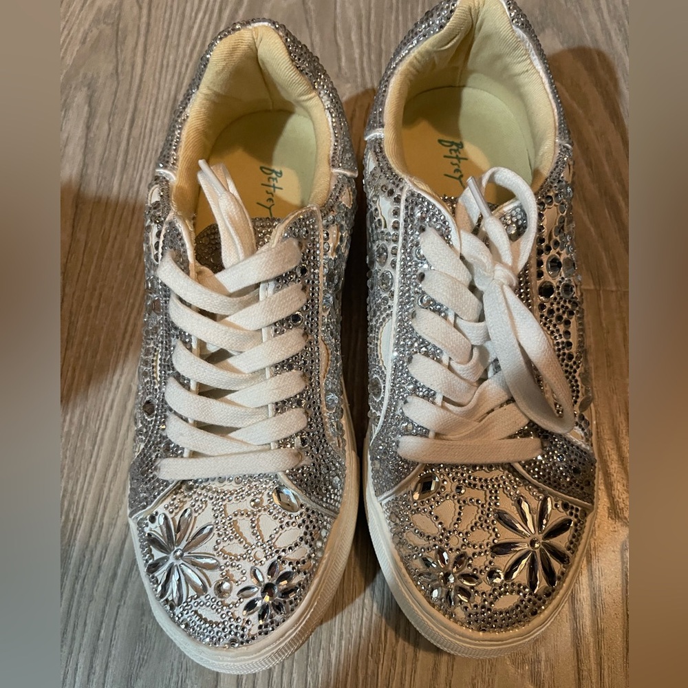 Betsey Johnson sneakers jeweled size 6
